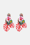 Leaf & Flower Shape Zinc Alloy Dangle Earrings - My Store