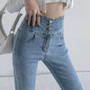 Skinny Pencil Jeans Four Buttons Vintage High Waist Women Slim Stretch - My Store