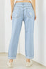 Light Blue Denim Cotton Ripped High Waist Jeans - My Store