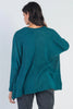 Hunter Green Flannel Ribbed Dolman Sleeve Top - My Store