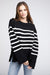 Ribbed Hem Stripe Sweater - My Store