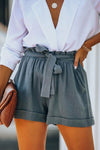 Cotton Pocketed Paper Bag Waist Shorts - My Store