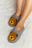 Melody Teddy Bear Print Plush Slide Slippers - My Store