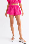 Hot Pink High Waist Ruffle Shorts - My Store