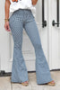 Women's Sky Blue Mile High Pin Stripe Bell Bottoms - My Store