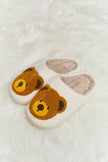 Melody Teddy Bear Print Plush Slide Slippers - My Store