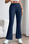 Basic Bae Full Size Ribbed High Waist Flare Pants - My Store