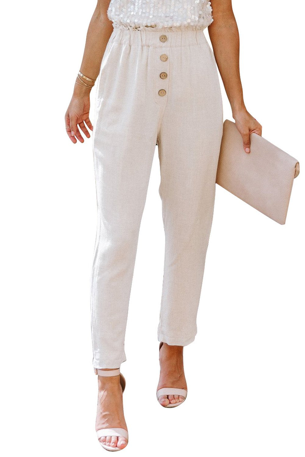 Linen Blend Pocketed Pants - My Store