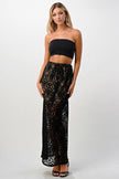 Lace Maxi Skirt With Cotton-Core Bow - My Store