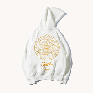 Graphic Hoodie with Irregular Circular Design