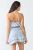 Plaid Cotton Strapless Crop Top & High Waist Flare Hem Mini Skirt Set - My Store