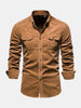 Button Up Corduroy Long Sleeve Shirt - My Store