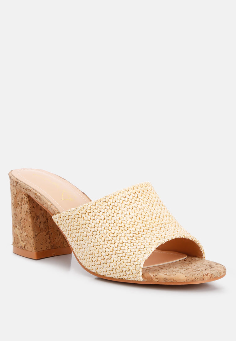 Addie Raffia Slip On Sandals - My Store