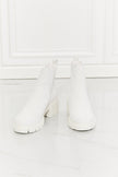 MMShoes Work For It Matte Lug Sole Chelsea Boots in White - My Store