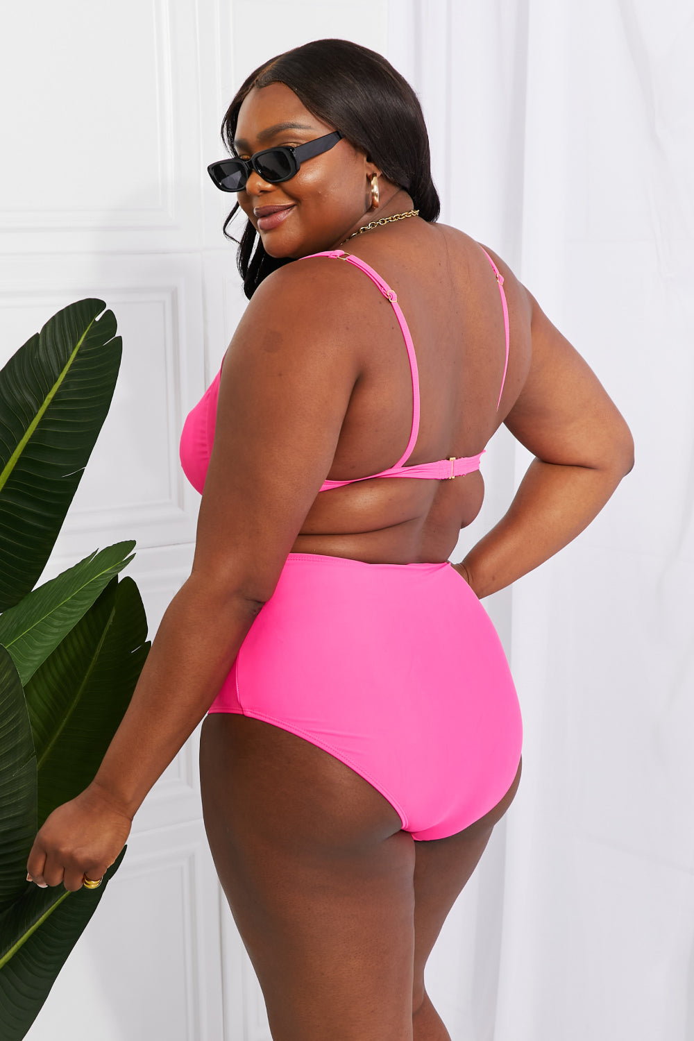 Marina West Swim Take A Dip Twist High-Rise Bikini in Pink - My Store