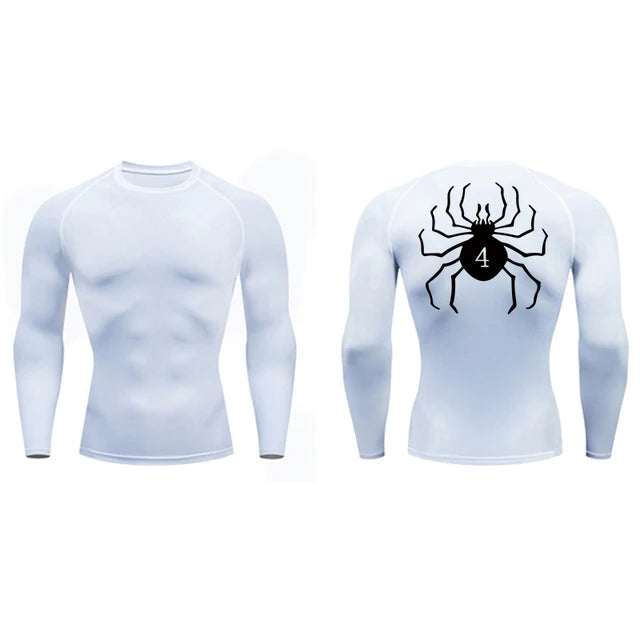 Compression Sport Shirt with Spider Print