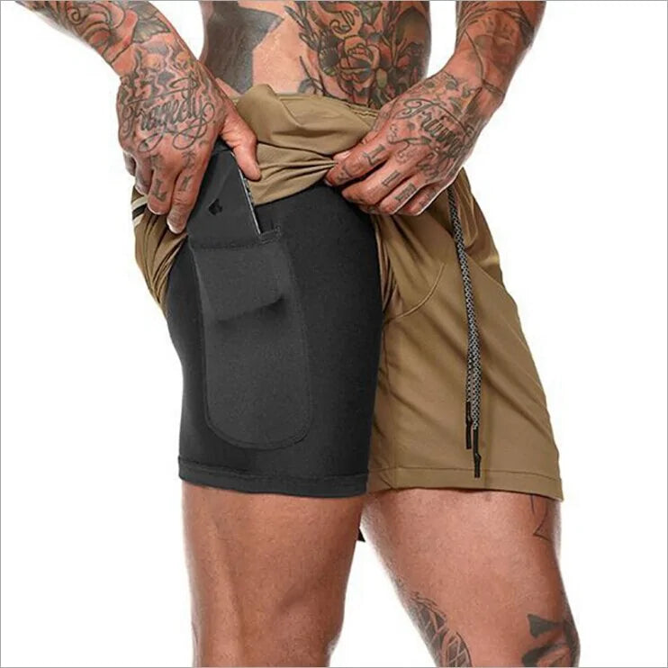 2019 Mens 2 in 1 Fitness Running Shorts - My Store