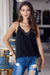 Black Delicate Balance Lace Cami Tank Top - My Store