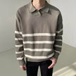 Men's Casual Knitted Striped Polo Shirt - My Store