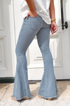 Women's Sky Blue Mile High Pin Stripe Bell Bottoms - My Store