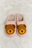 Melody Teddy Bear Print Plush Slide Slippers - My Store