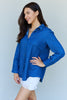 Doublju Blue Jean Baby Denim Button Down Shirt Top in Dark Blue - My Store