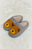 Melody Teddy Bear Print Plush Slide Slippers - My Store