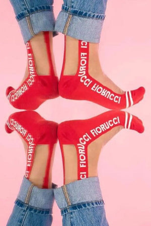 Fiorucci x Fun Mid Calf Sheer Mesh Logo Socks - My Store