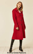 Wool Blend Hooded Mid Length Coat (1704) - My Store