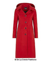 Wool Blend Hooded Mid Length Coat (1704) - My Store