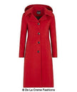 Wool Blend Hooded Mid Length Coat (1704) - My Store