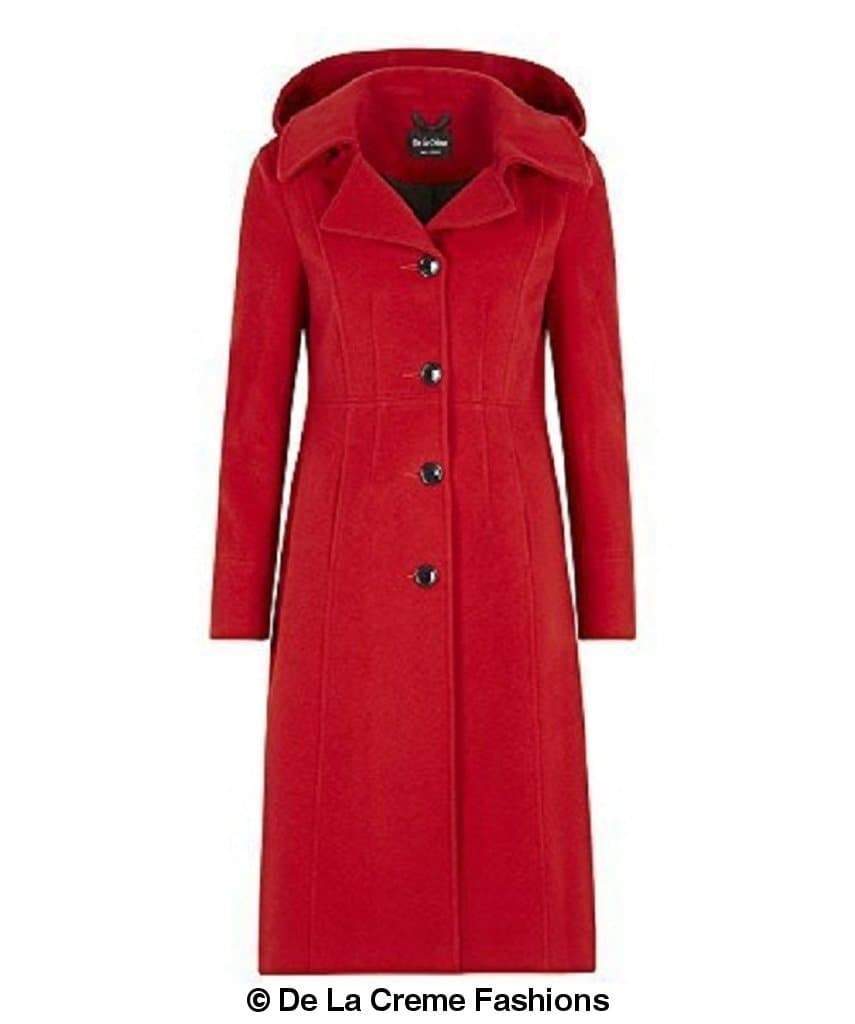 Wool Blend Hooded Mid Length Coat (1704) - My Store