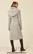 Wool Blend Hooded Mid Length Coat (1704) - My Store