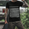 Mens T-Shirt with Lines in Black - My Store