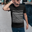 Mens T-Shirt with Lines in Black - My Store