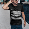 Mens T-Shirt with Lines in Black - My Store