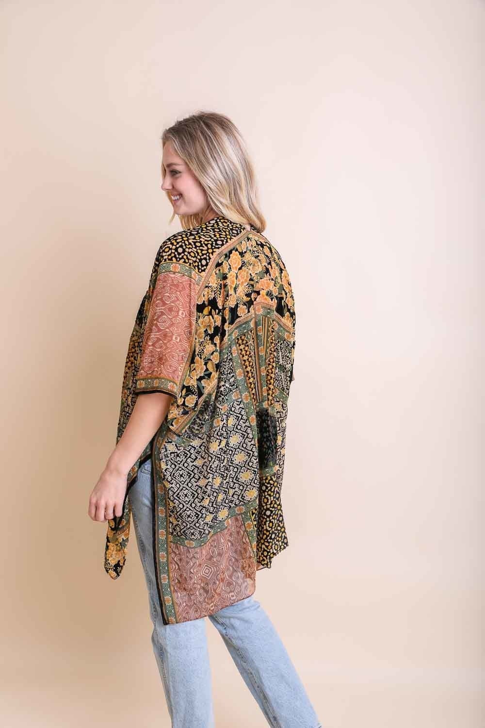 Bohemian Burnout Velvet Kimono - My Store