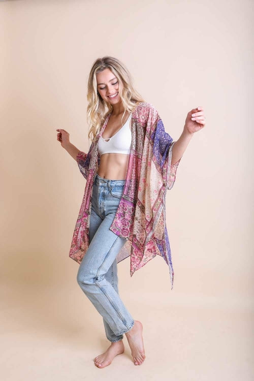 Bohemian Burnout Velvet Kimono - My Store