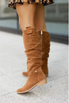 Women's Suede High Boots with Zipper - My Store