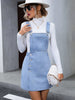 Wide Strap Denim Overall Dress - My Store