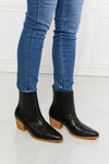 MMShoes Love the Journey Stacked Heel Chelsea Boot in Black - My Store