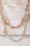 Gold Twisted And U Link Chains Set Necklace