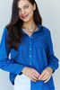 Doublju Blue Jean Baby Denim Button Down Shirt Top in Dark Blue - My Store