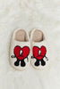 Melody Love Heart Print Plush Slippers - My Store