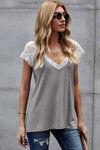 Fashion Gray Lace Knit Tank - My Store