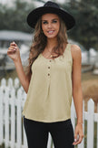 Button Textured Cotton Tank Top - My Store