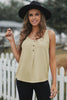 Button Textured Cotton Tank Top - My Store