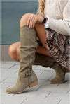 Women's Suede High Boots with Zipper - My Store