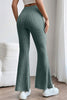 Basic Bae Full Size Ribbed High Waist Flare Pants - My Store