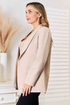 Double Take Shawl Collar Long Sleeve Blazer - My Store